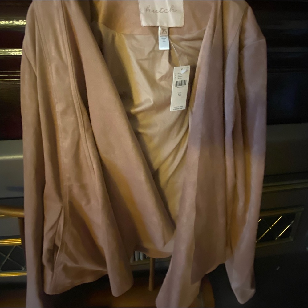 Anthropologie XS neutral ladies jacket polyester soft feel